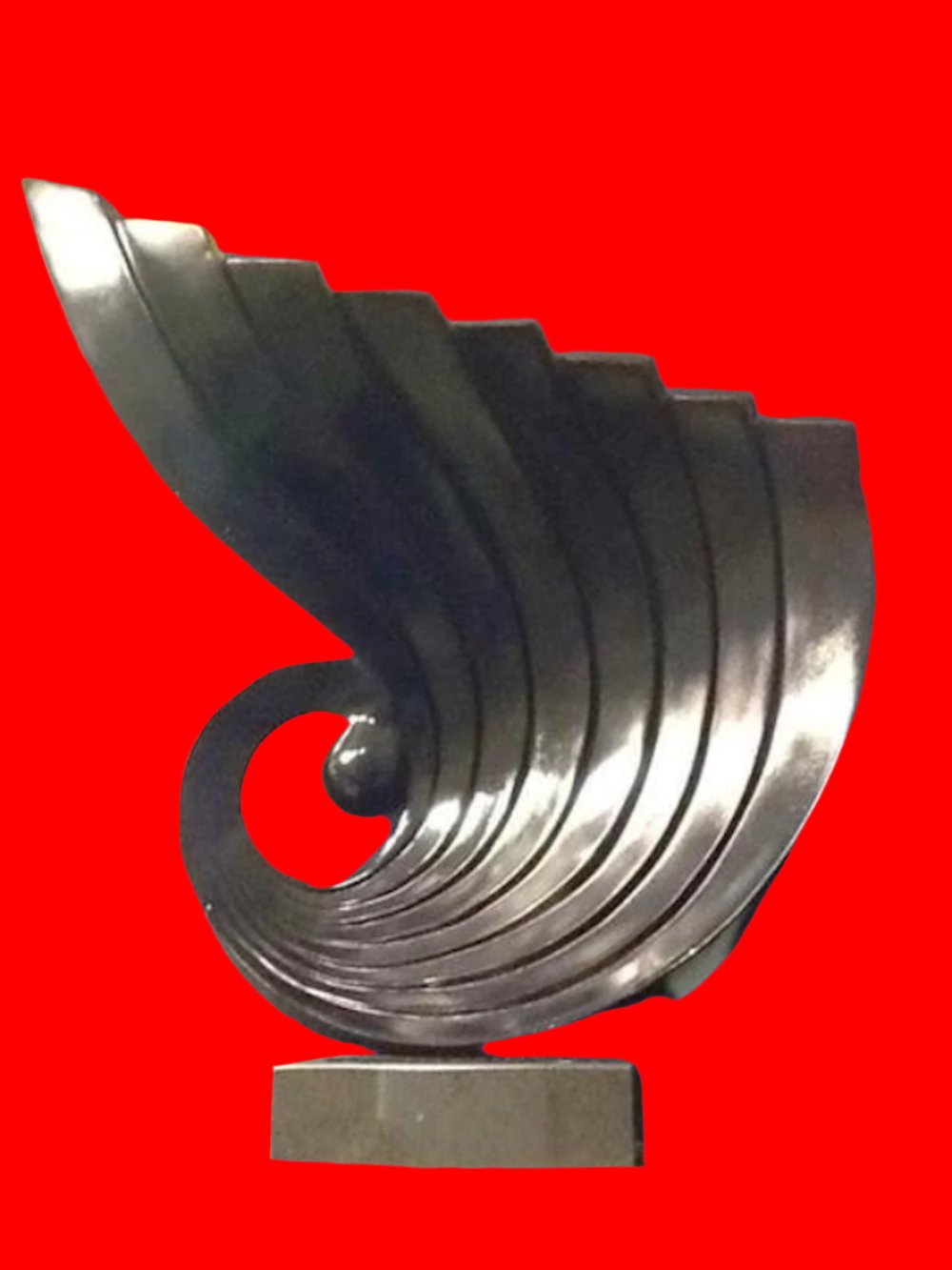Large Winds Blowing Twister In Black Sculpture