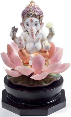 Lladro Padmasana Ganesha Figurine