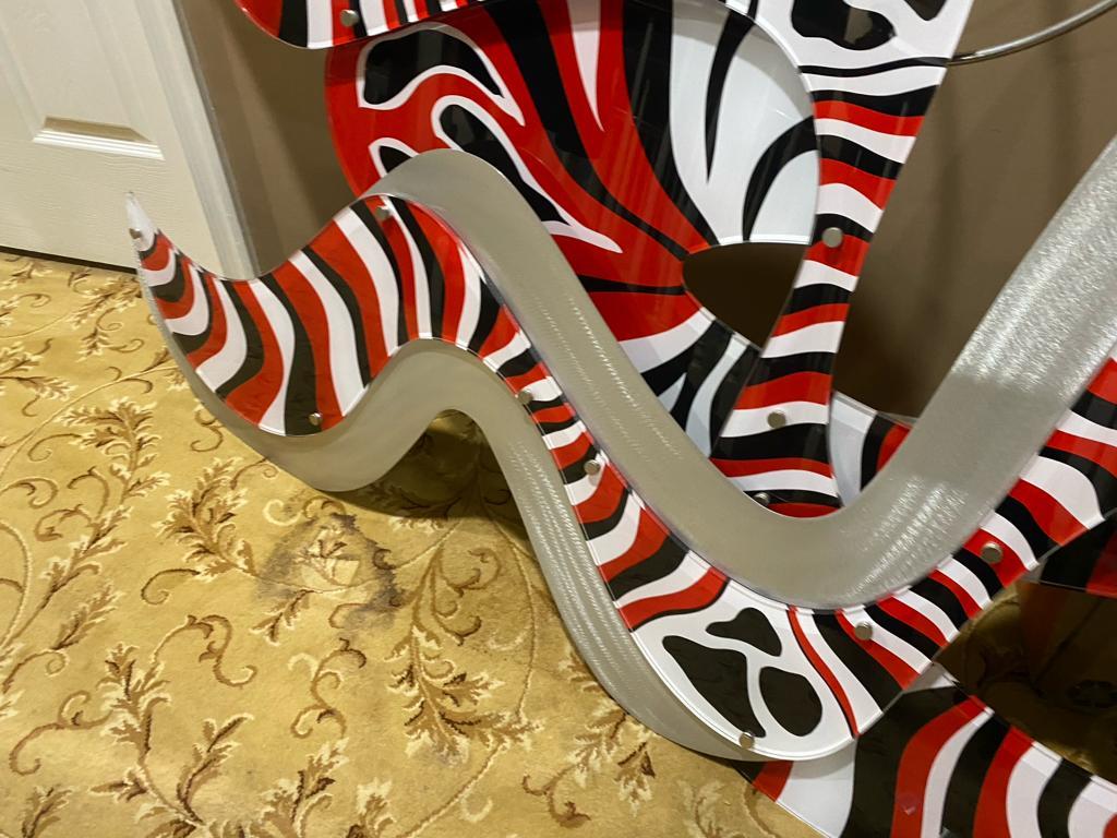 Shlomi Haziza Red And Black Zebra Wall Art Made In Usa