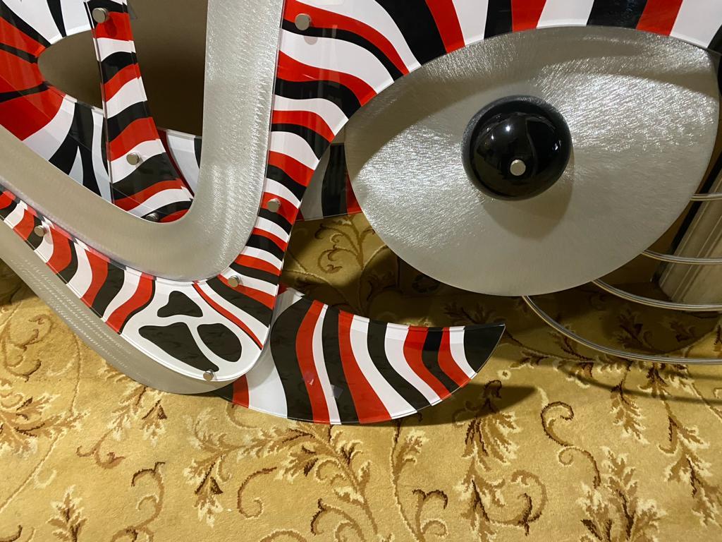 Shlomi Haziza Red And Black Zebra Wall Art Made In Usa